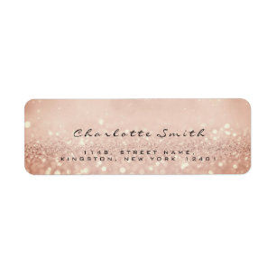 Parties scintillant Rose Peau RSVP Retourner l'adr
