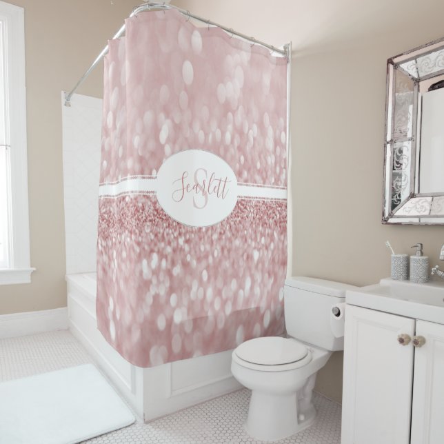 Parties scintillant rose Personnaliser rideau de d (En situation)