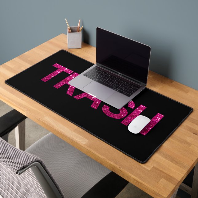 Parties scintillant rose poubelle sur noir (Bureau 2)