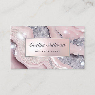 Parties scintillant rose rêve carte de visite en m