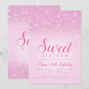 Parties scintillant rose, Sweet 16 Invitations