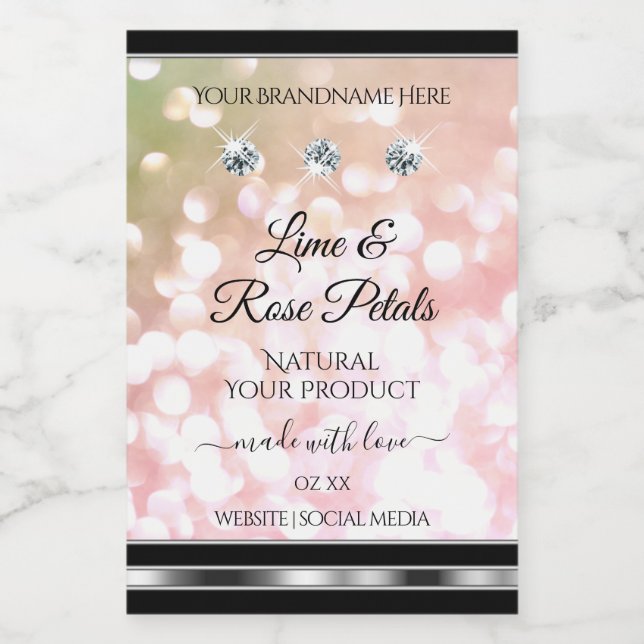 Parties scintillant rose verte Produit Étiquettes  (Étiquettes simples)