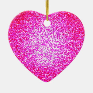 Parties scintillant rose vif mode coeur ornement