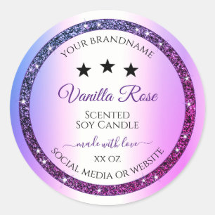 Parties scintillant rose violet dégradé Étiquettes