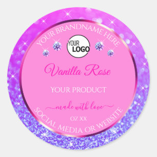 Parties scintillant rose violet produit Étiquette