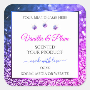 Parties scintillant rose violet produit Étiquettes