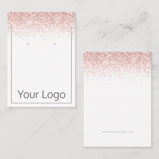 Parties scintillant rose Votre Logo Écouter Carte  (Devant / Derrière)