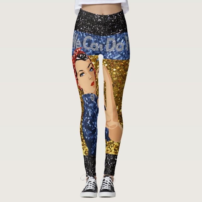 parties scintillant rôtir les leggings du riveter (Devant)