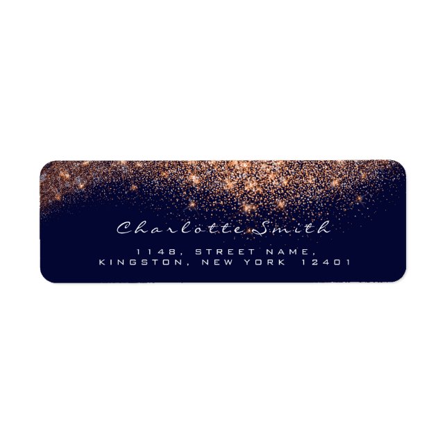 Parties scintillant RSVP Rose en cuivre Gold Blue  (Devant)