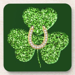Parties scintillant Shamrock Et Dessous de verre E