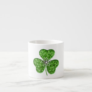 Parties scintillant Shamrock Et Fleur Espresso Mug
