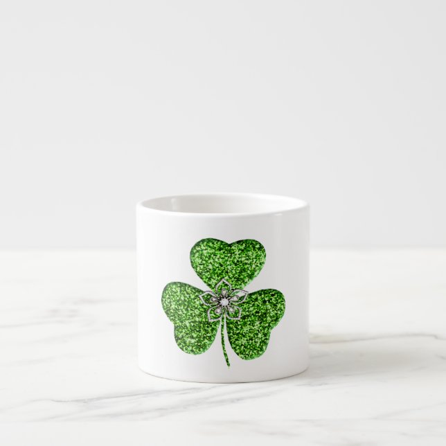 Parties scintillant Shamrock Et Fleur Espresso Mug (Devant)