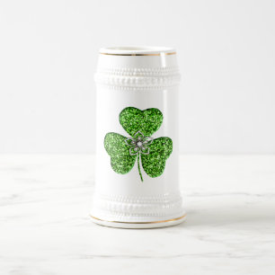 Parties scintillant Shamrock Et Fleur Stein Mug