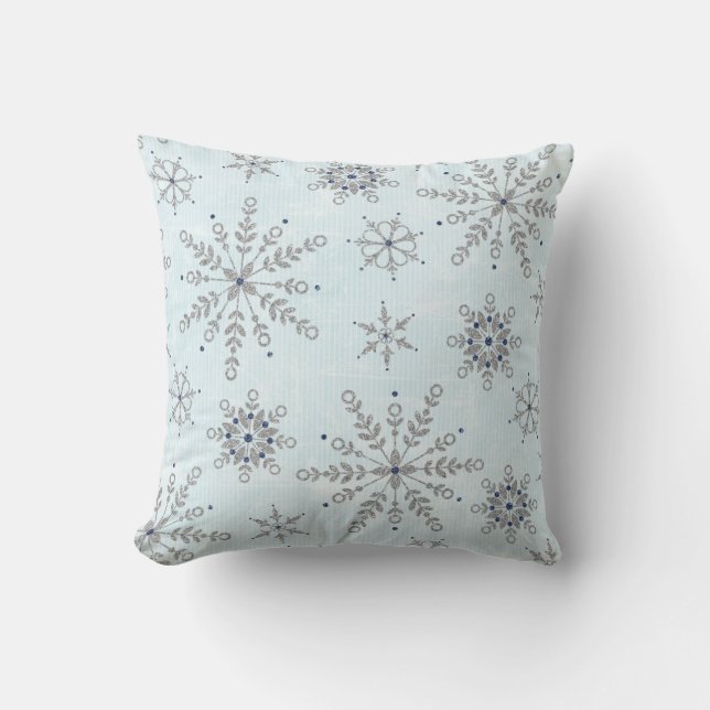 Parties scintillant Snowflakes Coussin Jeu d'oreil (Recto)