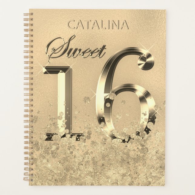 Parties scintillant sweet sixteen Gold Faux Foil (Devant)