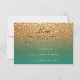 Parties scintillant turquoise et or - RSVP