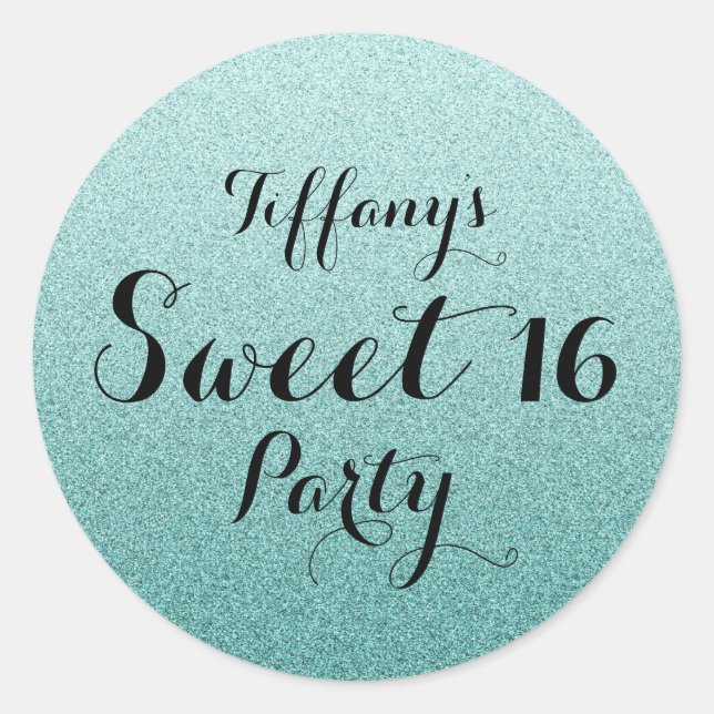Parties scintillant Turquoise moderne Sticker Faux (Devant)