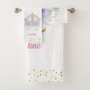 Parties scintillant Unicorn Arc en ciel rose Flora