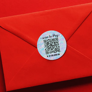 Parties scintillant Venmo QR code rond Sticker