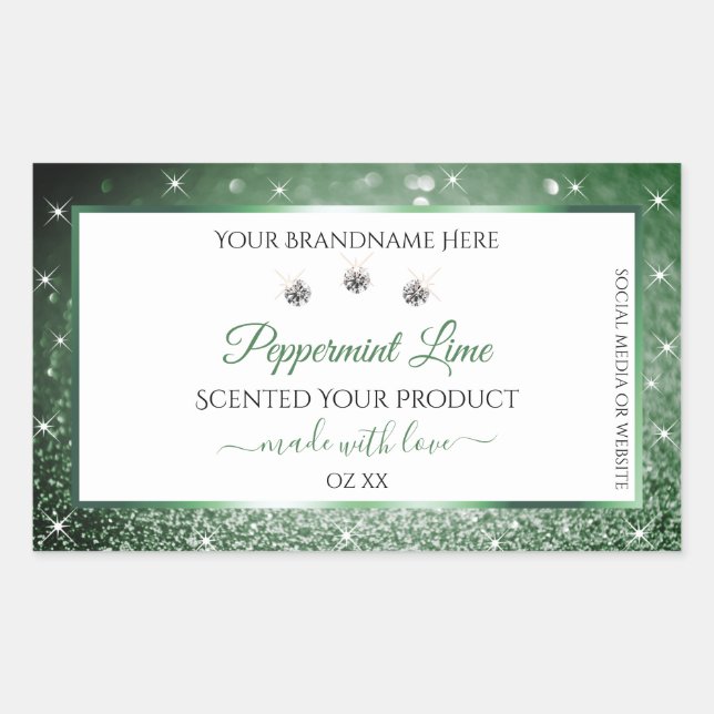 Parties scintillant verte de forêt Étiquettes de p (Devant)