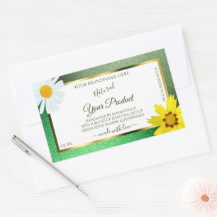 Parties scintillant verte florale Étiquettes de pr