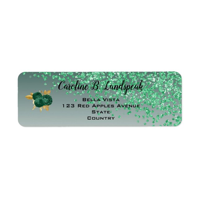 Parties scintillant verte, Roses verts doux 16 (Devant)