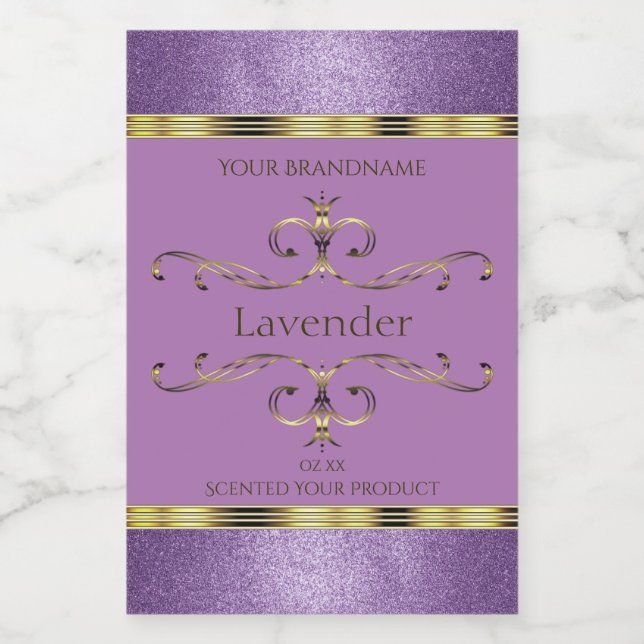 Parties scintillant violet chic et Étiquettes de p (Étiquettes simples)