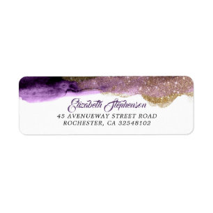 Parties scintillant violet foncé et or Mariage mod