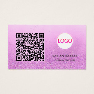 Parties scintillant violet Qr code moderne Logo ca