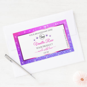Parties scintillant violet rose blanc Étiquettes d