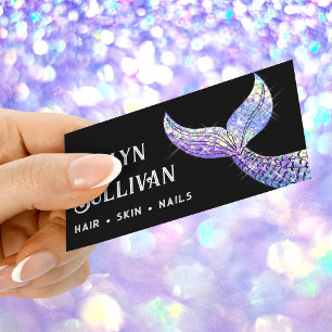 Parties scintillant violet sirène queue noir carte