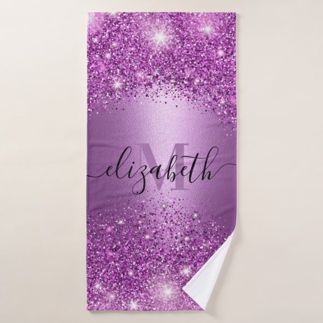 Parties scintillant violette (Serviette de bain)