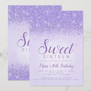 Parties scintillant violette légère, 16 invitation
