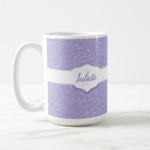 Parties scintillant violette Monogramme Café Mug