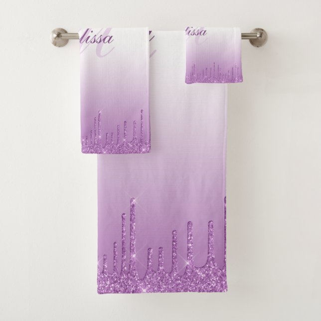 parties scintillant violette monogramme moderne (En situation)