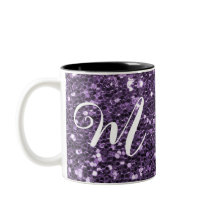Parties scintillant violette personnalisée Mug à d