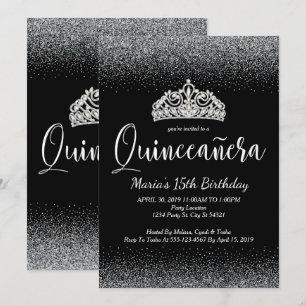 Parties scintillantes argentées, invitations de