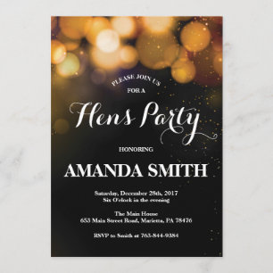 Parties scintillantes d'or de carte d'invitation