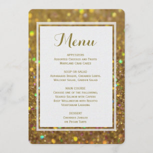 Parties scintillantes d'or du menu   de dîner