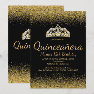 Parties scintillantes d'or, invitations de