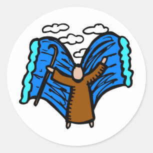 Parting the red sea Christian artwork Classic Round Sticker