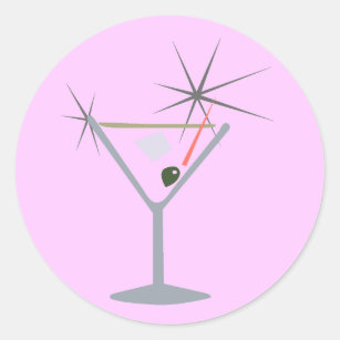 Partini Martini Glass Classic Round Sticker