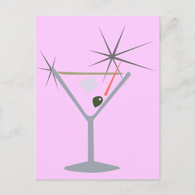 Partini Martini Glass Postcard (Front)