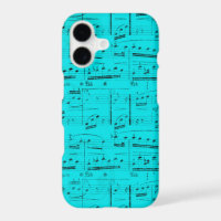 Partition de musique délavée sur fond turquoise