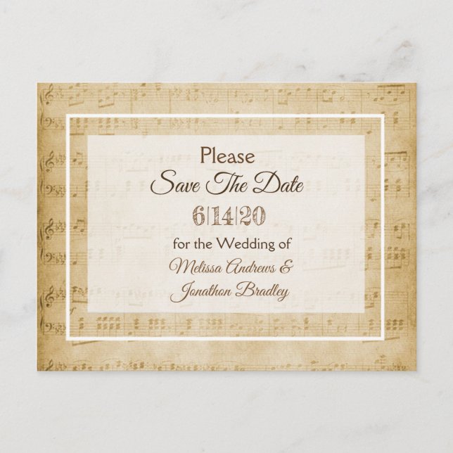 Partition Enregistrer la date Carte postale (Devant)