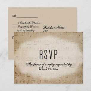 Partition Musique RSVP Diner Choix Carte Postale