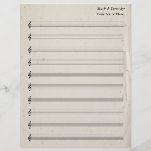 Partition vierge Musique 10 Stave Antique Papier T