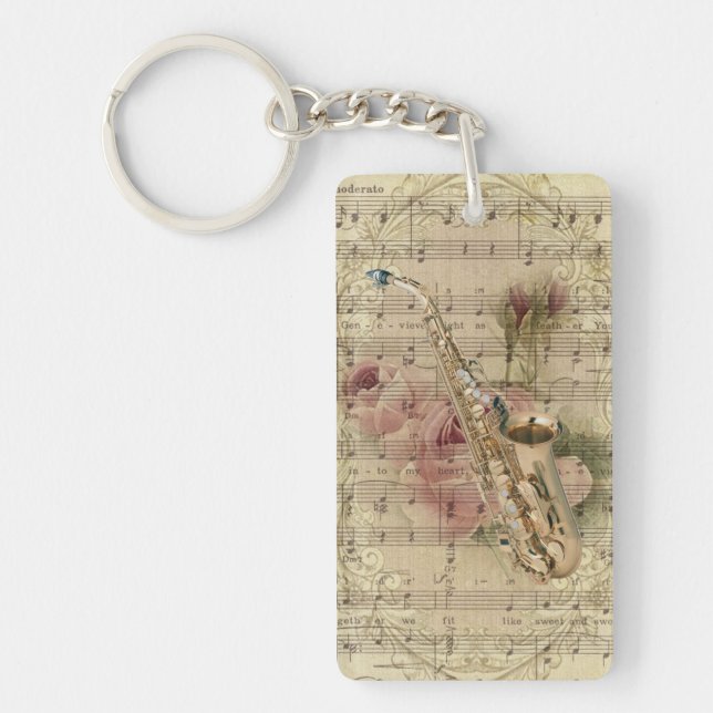 Partition vintage florale Saxophone (Devant)