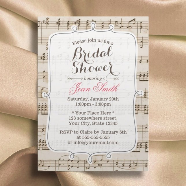 Partition vintage Invitations de douche nuptiale (Créateur téléchargé)