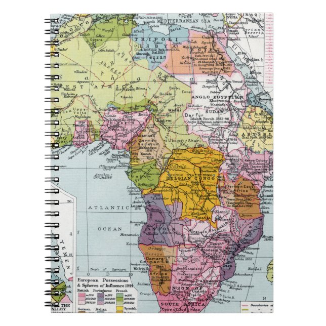 PARTITIONED AFRICA, 1914 NOTEBOOK (Front)
